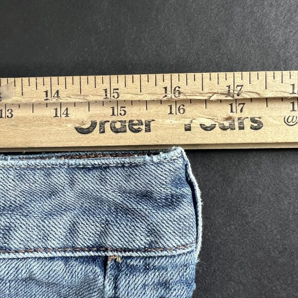 Express X2 Jeans Women's Measured 32x32 Slim Low Rise Flare Blue Denim Tag 6 L - Picture 16 of 16